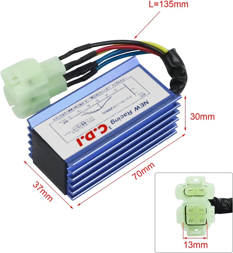 FLYPIG High Performance GY6 6 Pin AC Racing CDI Box for 50cc 125cc 150cc 139QMB 152QMI 157QMJ Chinese Scooter Moped Go Kart ATV Quads Dirt Bike Compatible with XR50 XR70 CRF50 CRF70 - Image 2
